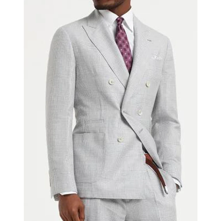 Pearl Wool Linen Deconstructed Suit