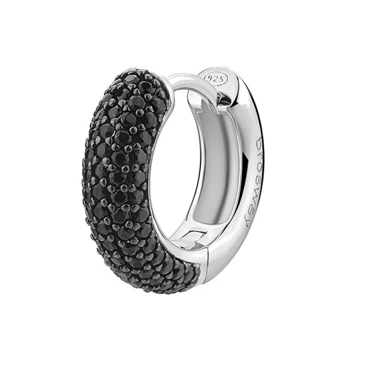 Single Earring in Silver with Zirconia Mystery Black Fancy FMB123