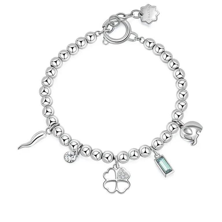 Steel Bracelet with Beads for the Fortune Chakra Bhkb114