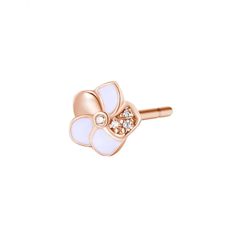 Delicious Single Earrings In Bronze Flower Allegra Rzal002