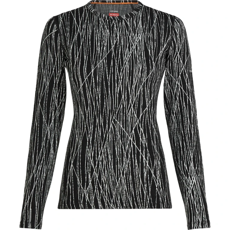 Merino 260 Tech Vertex Delta Lines Long Sleeve Crewe Thermal Top - Women's
