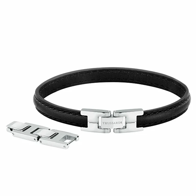 Elegante Black Leather Bracelet T-Leather Tjaxz03