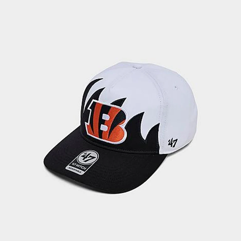 '47 Cincinnati Bengals NFL HITCH Jagged Snapback Hat in White/Black