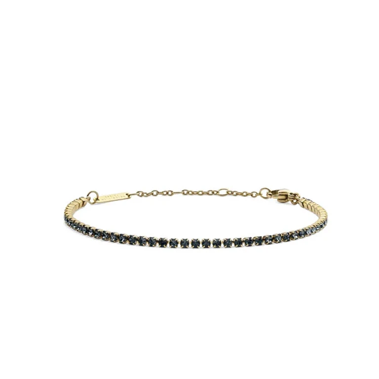 Gold Plated Bracelet with Crystals Classic Tennis DW00401107