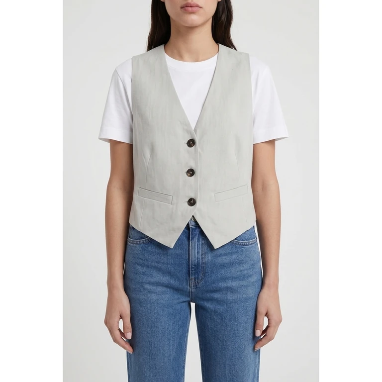 Wolight Grey Linen Blend Vest