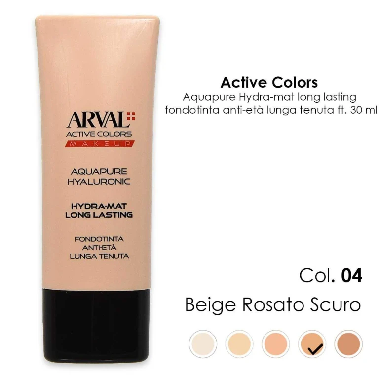 AQUAPURE Hyaluronic - Hydra-mat long lasting n. 04 - dark pink beige long-lasting anti-aging foundation ft 30ml