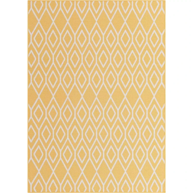 Turks and Caicos Outdoor Rug:- Yellow Ivory, 5'3' x 8'