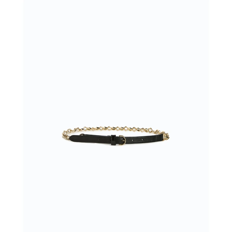 Ceinture avec empiècement en chaîne 1,5 cm - XS