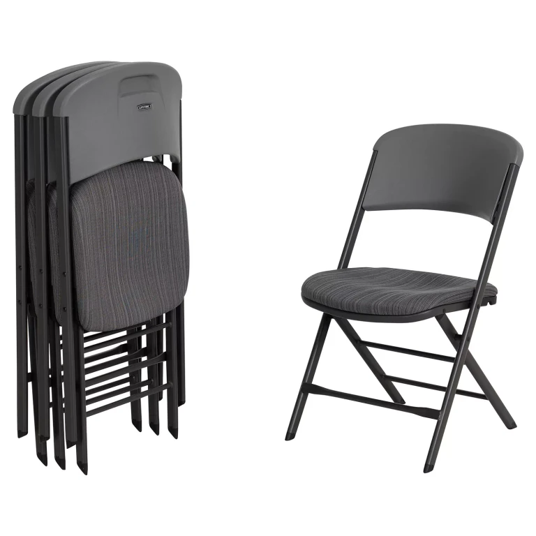 Padded Commercial Folding Chair- 4 Pack, Gray:- Gray