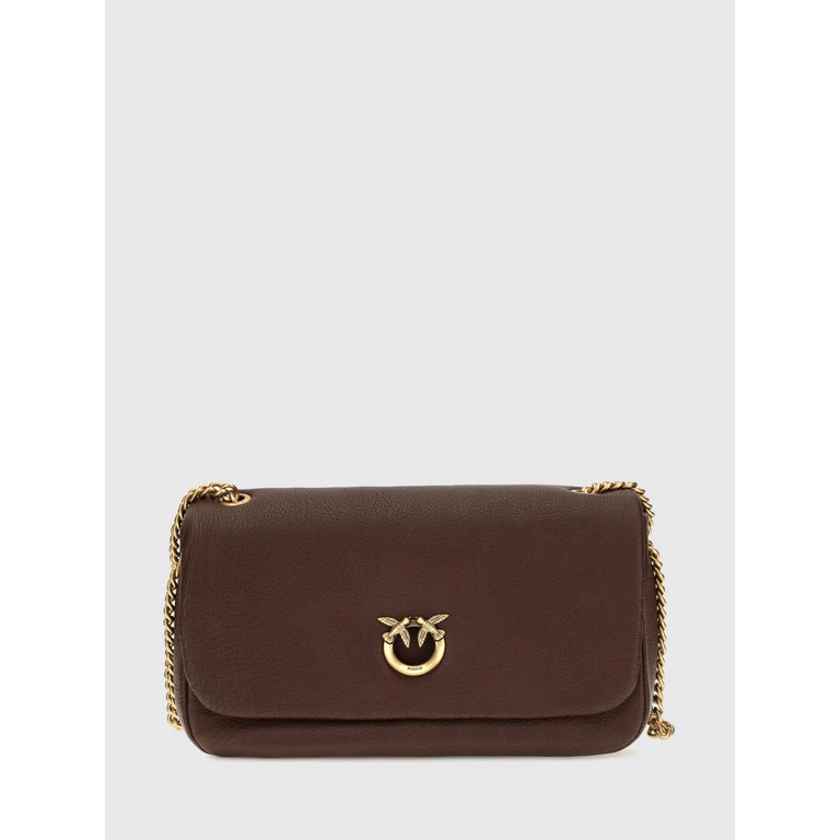 Bolsa de ombro Pinko Love Birds em marrom escuro