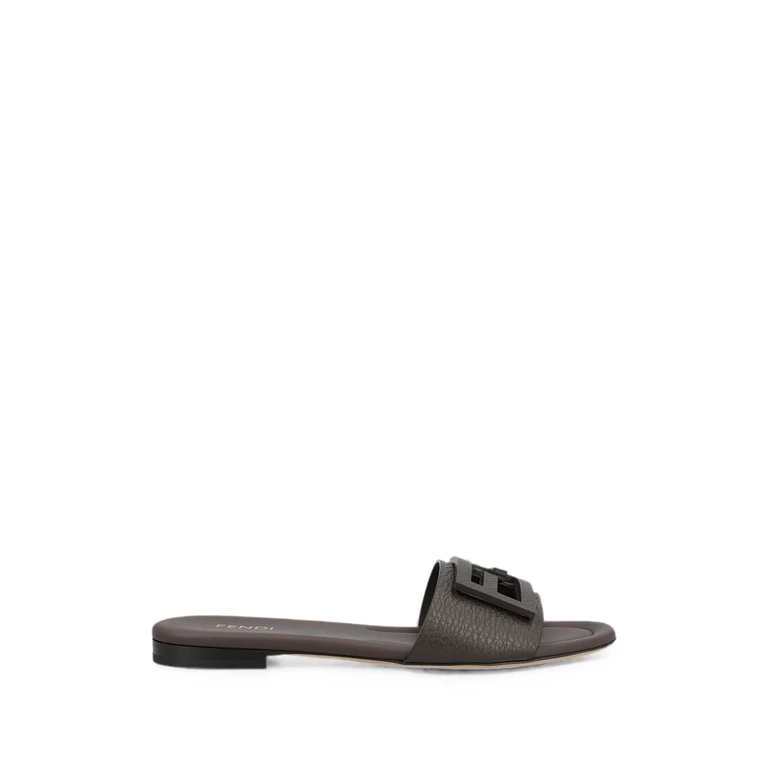 Baguette Burgundy Leather Slides