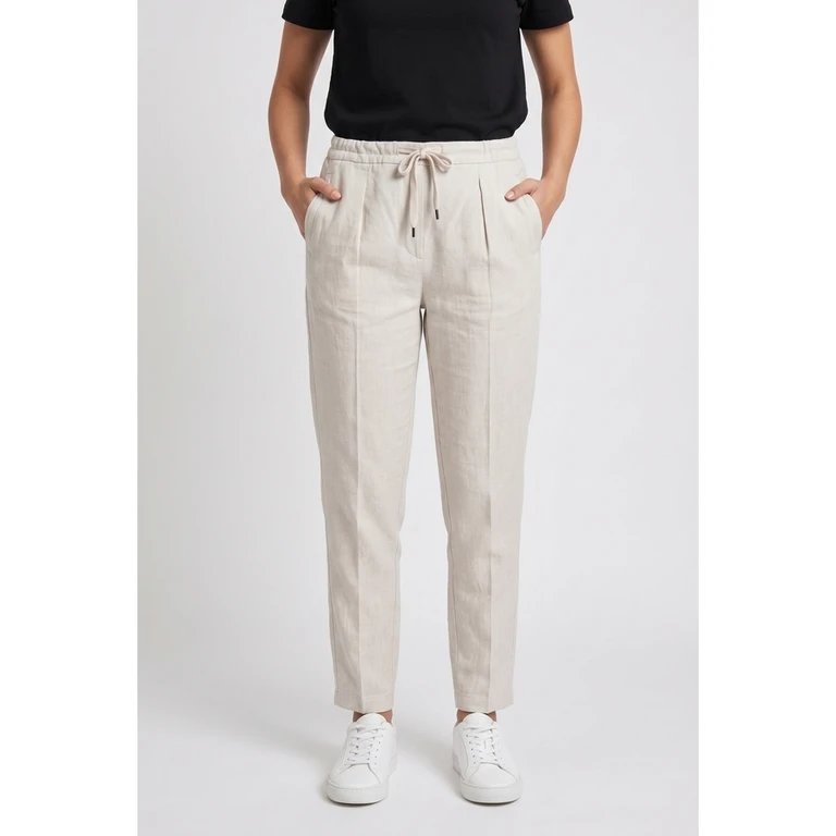 Wolight Beige Linen Blend Trousers