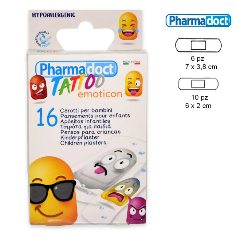 Tatuaggi temporanei Emoji per bambini (16 cerotti)