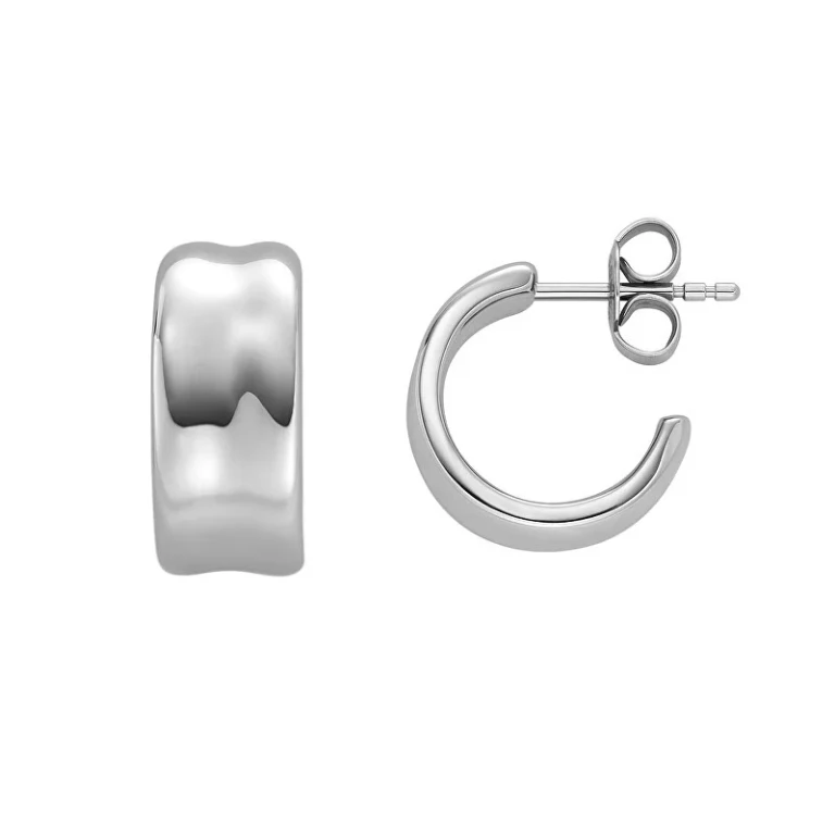 Anja Pebble Steel Hoop Earrings Skj1849040