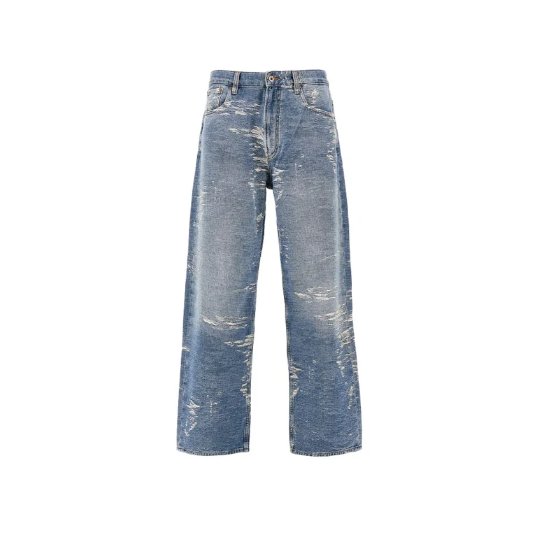 Vintage-effect oversized jeans Man 30
