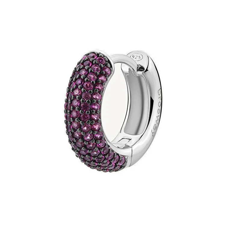 Single earrings IN silver with pink zirconia Passion Ruby Fancy FPR124