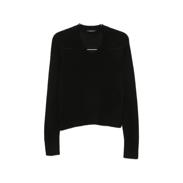 V-neck Ribbed-trim Sweater