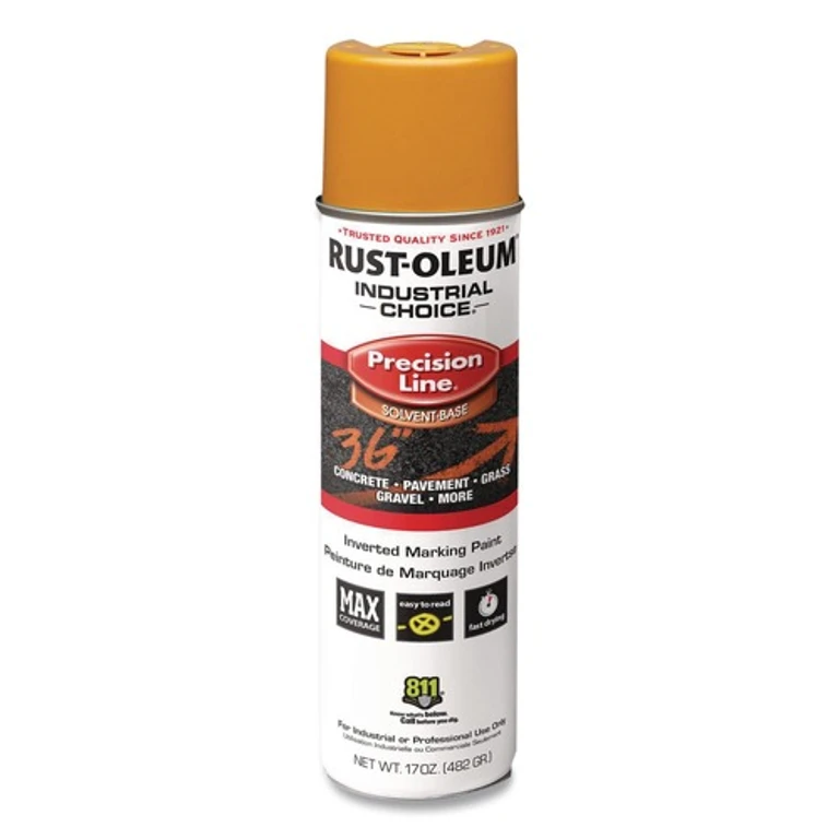 203024V Industrial Choice M1600 System 17 oz. Aerosol Can Solvent-Based Precision Line Marking Paint - Flat Yellow (12/Carton)