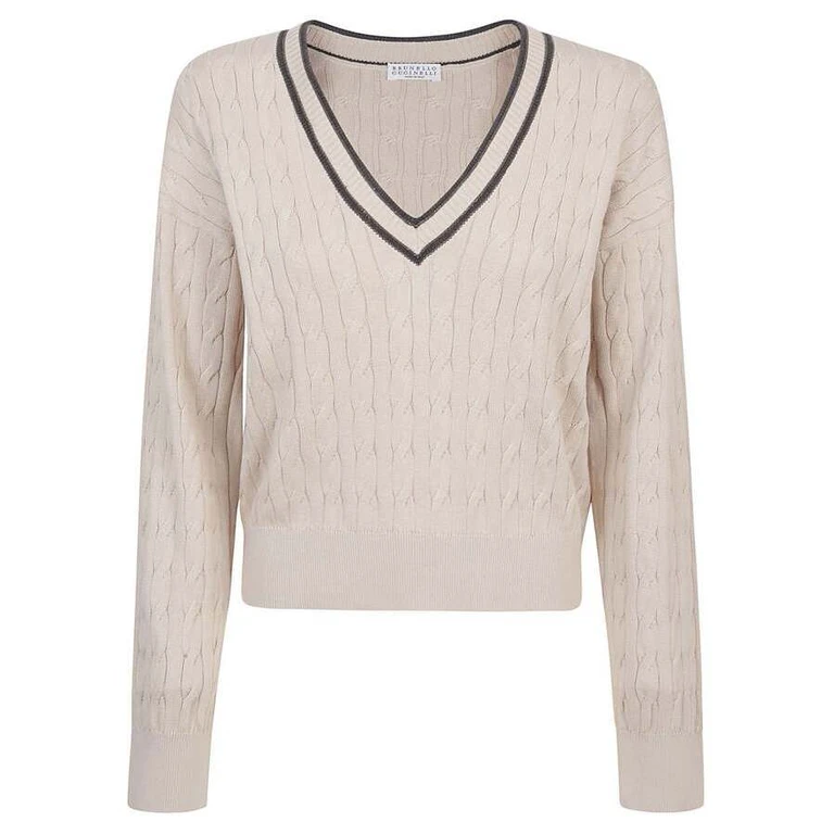 Beige Cable Knit Sweater
