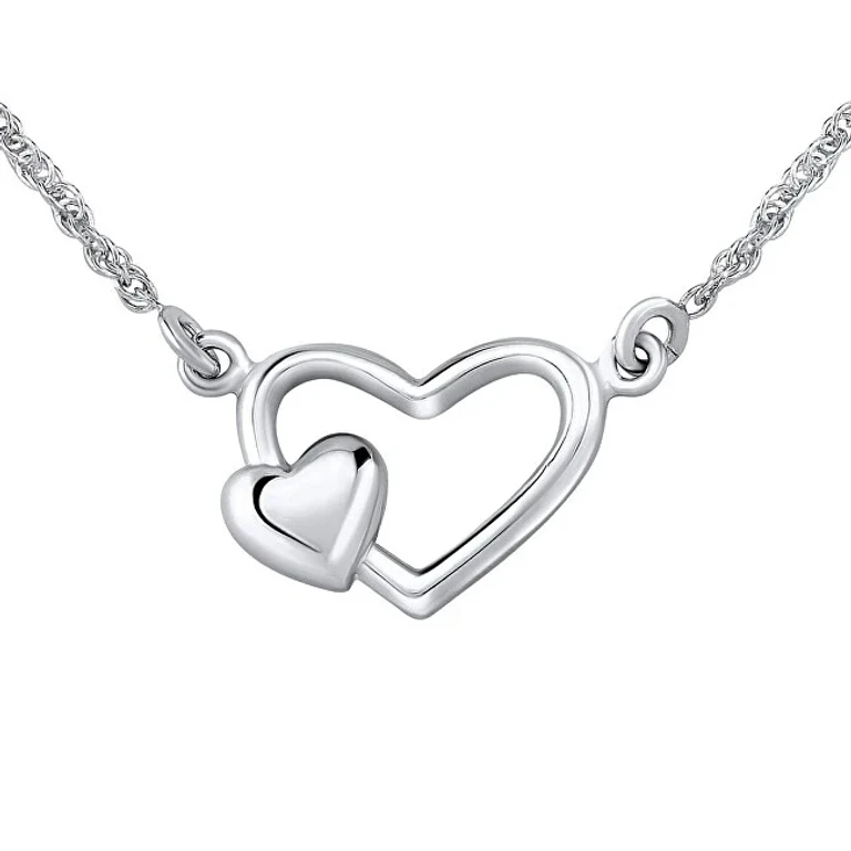 Romantic Silver Necklace with Hearts Ztj71251