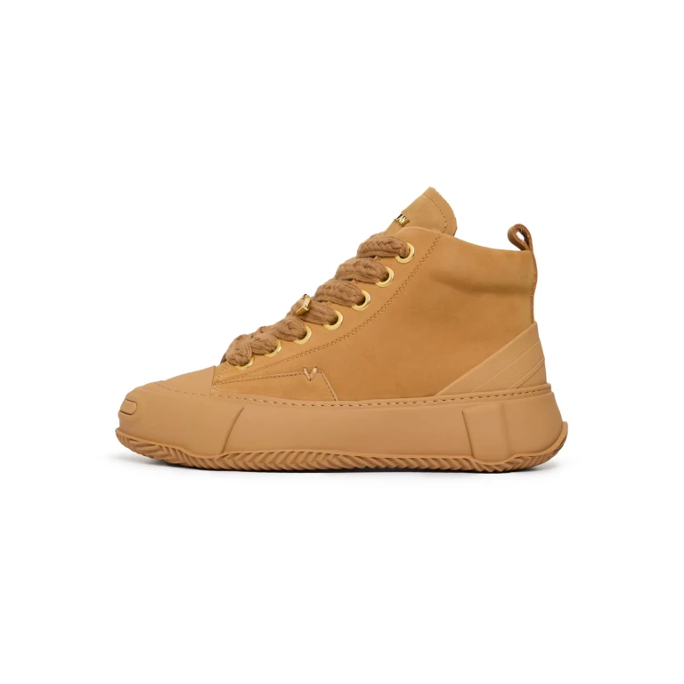 "Vision" High Top Shoes - Tan Leather