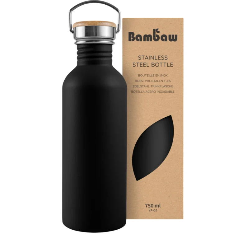 Stainless Steel Water Bottle 750ml Jet Black