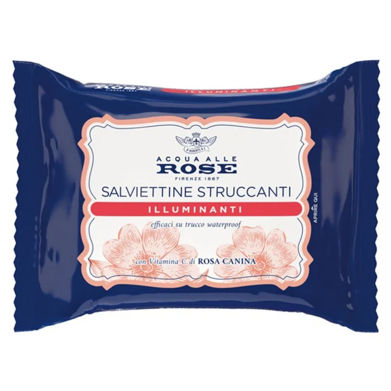 Acqua Alle Rose Vitamin C Illuminating Makeup Remover Wipes, 20 Pieces