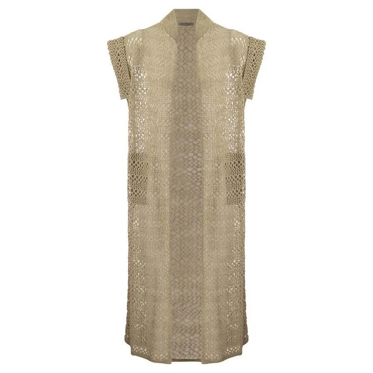 Wobeige Linen Silk Openwork Sweater