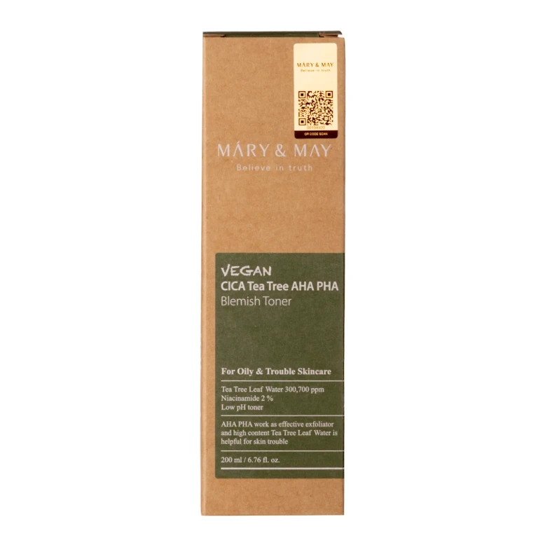 Mary&Max Vegan CICA Tea Tree AHA PHA Tonico Acido 200ml — Tonico