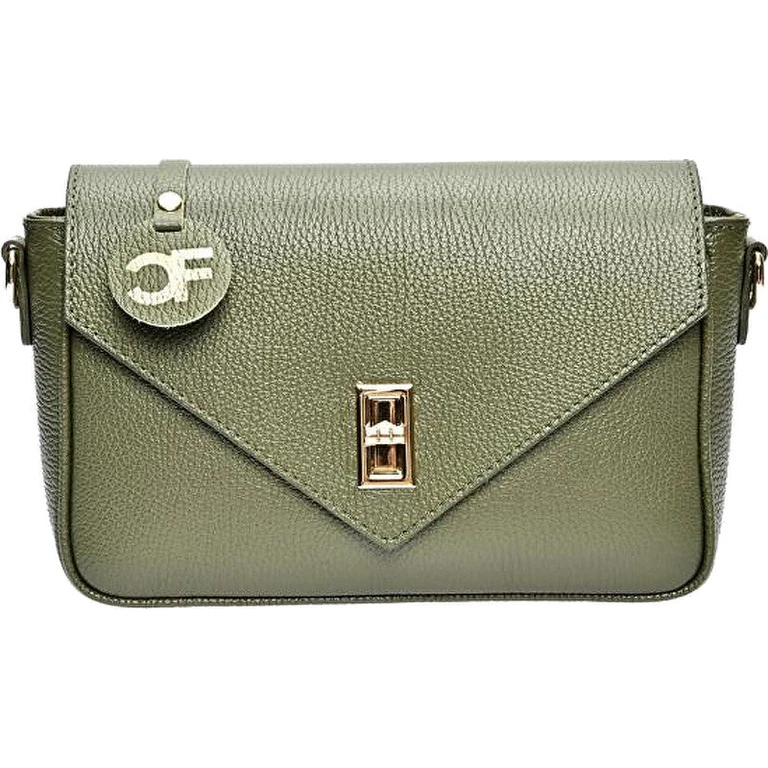Leather Shoulder Bag verde For Women