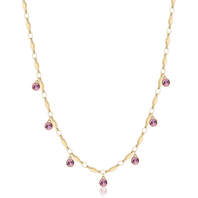 Necklace with Crystals Symphonia Gold-Plated Sparkling Bym142