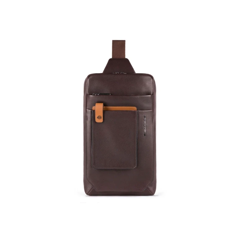 , Tallin, leather, fabric bag, mono band, brown, men, 20 x 33 x 5 cm