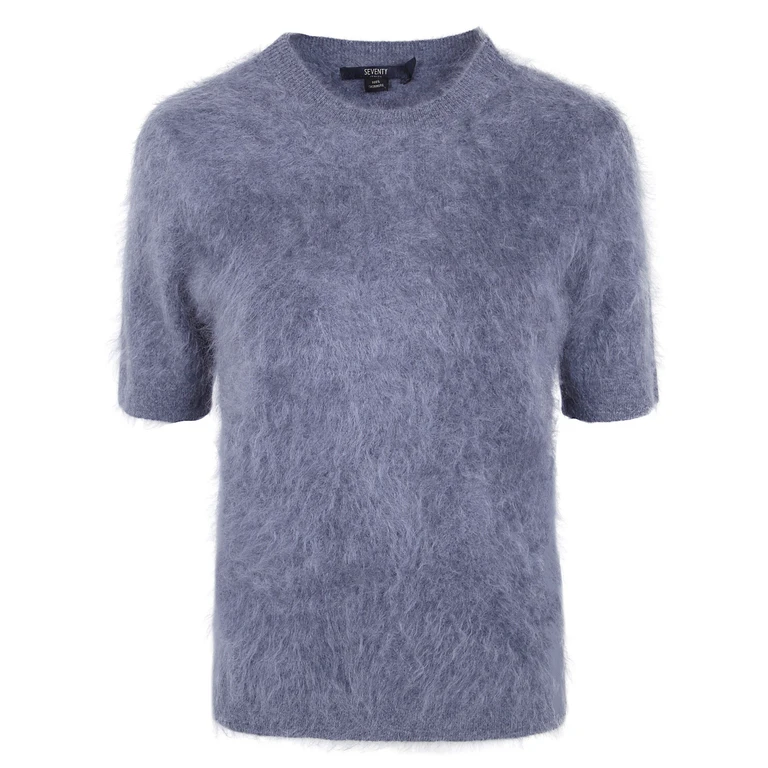 Sweater Cashmere Short Sleeves Round Neck