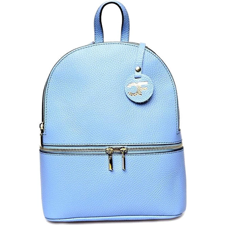 Women's Leather Backpack in Sky Blue
