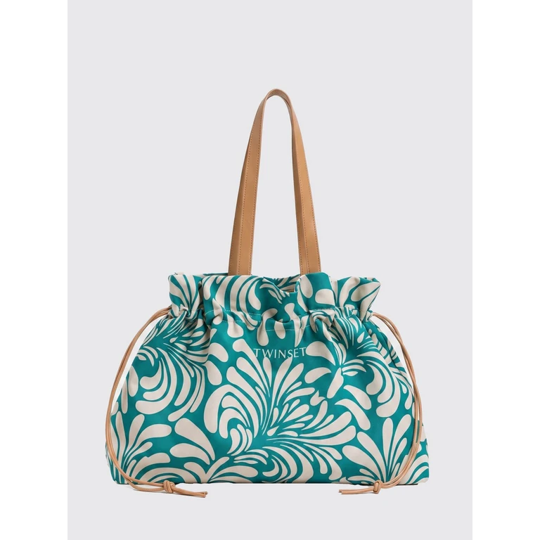 Cotton Canvas Tote Bag with Floral Print (261LM8AEE13469)