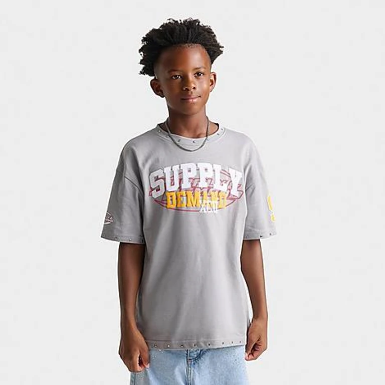 Supply & Demand Big Kids Score T-Shirt in Ultimate Grey Size: Small