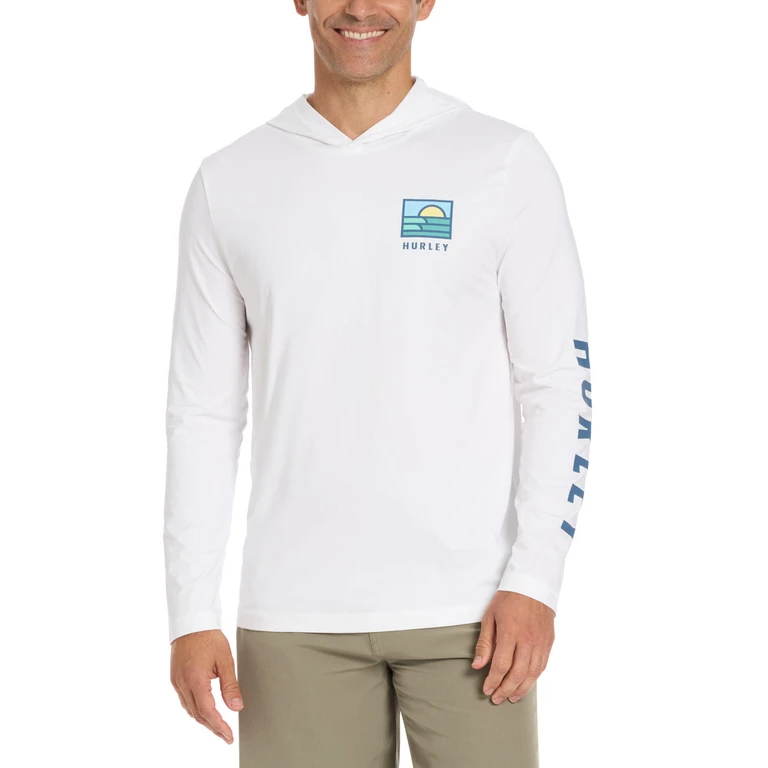 Men's Hooded Uv Tee White S:- White, S