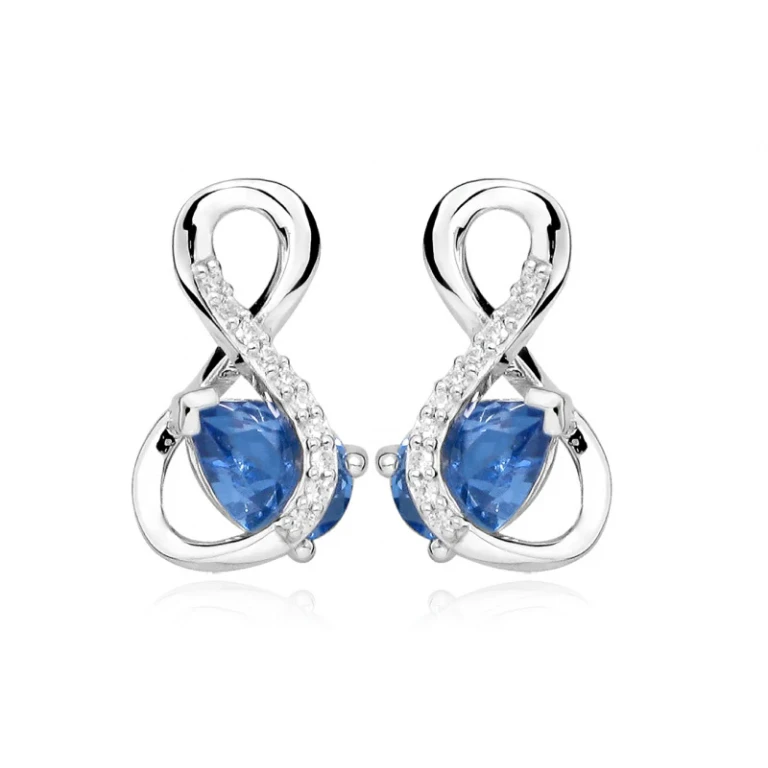 Fashion Earrings with Blue Spinel and Zirconia Sc412
