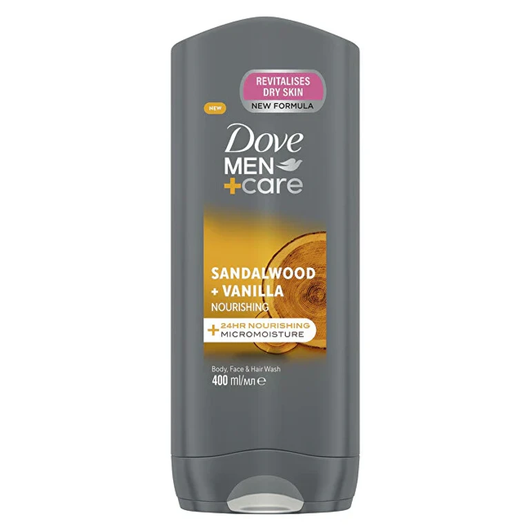 Men+Care Sandalwood and Vanilla Nourishing Shower Gel (Cleanser for Body, Face and Hair) - Size: 400 ml