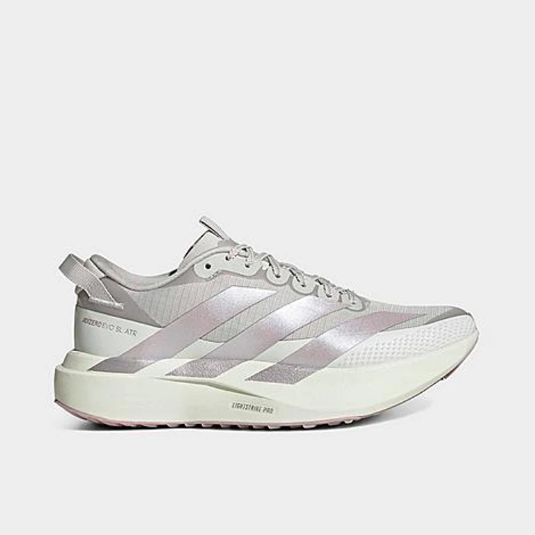 Women's Adizero EVO SL ATR Trail Running Shoes in Grey One/Ice Purple/White Tint Size: 5.0