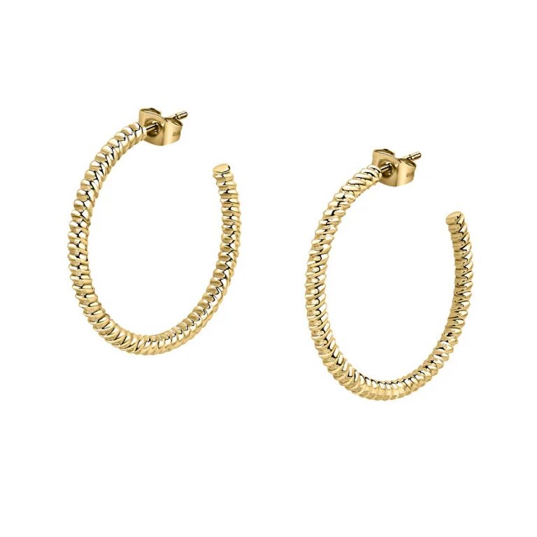 Earrings Without Tempo Gold Plated Hoop Creoles Saup01