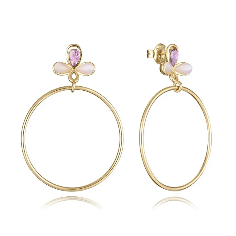 Elegant Gold-Plated Earrings with Zirconia Trend 13198E100-39