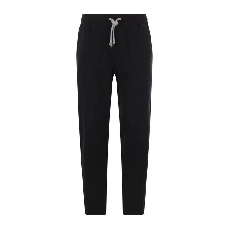 Black Tailored Drawstring Trousers