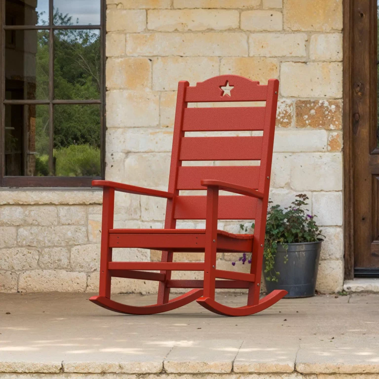 Texas Star Rocking Chair:- Sunset Red