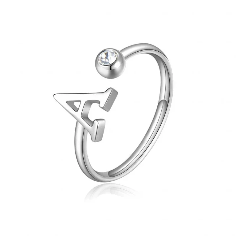 Elegante Stainless Steel Ring With Crystal Click Sck172