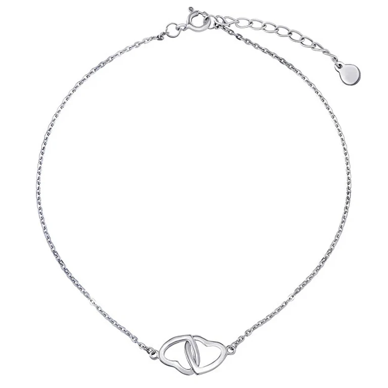 Hester Silver Ankle Chain with Intertwined Hearts Zt201131A