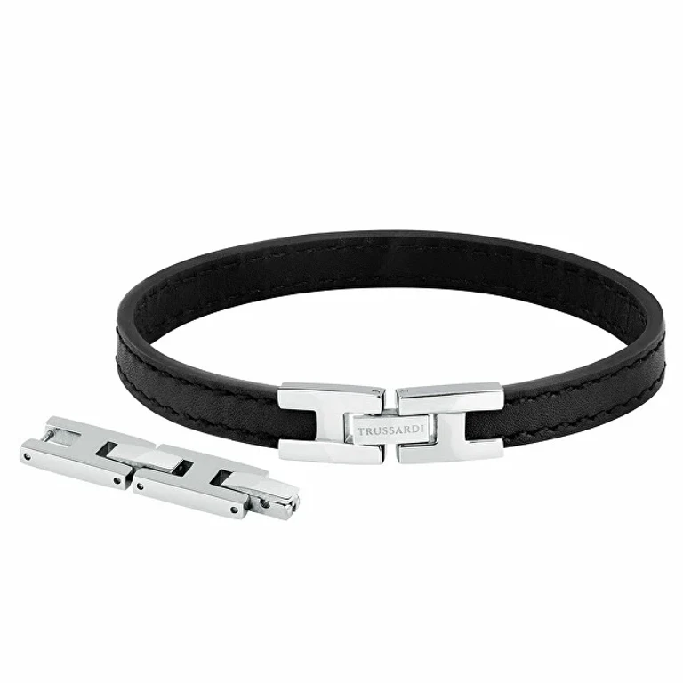 Trendy Black Leather Bracelet T-Leather Tjaxv20