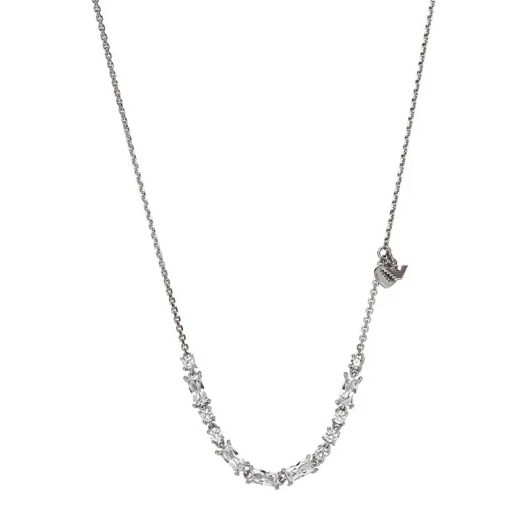 Sparkling Silver Necklace with Zirconia EG3604040
