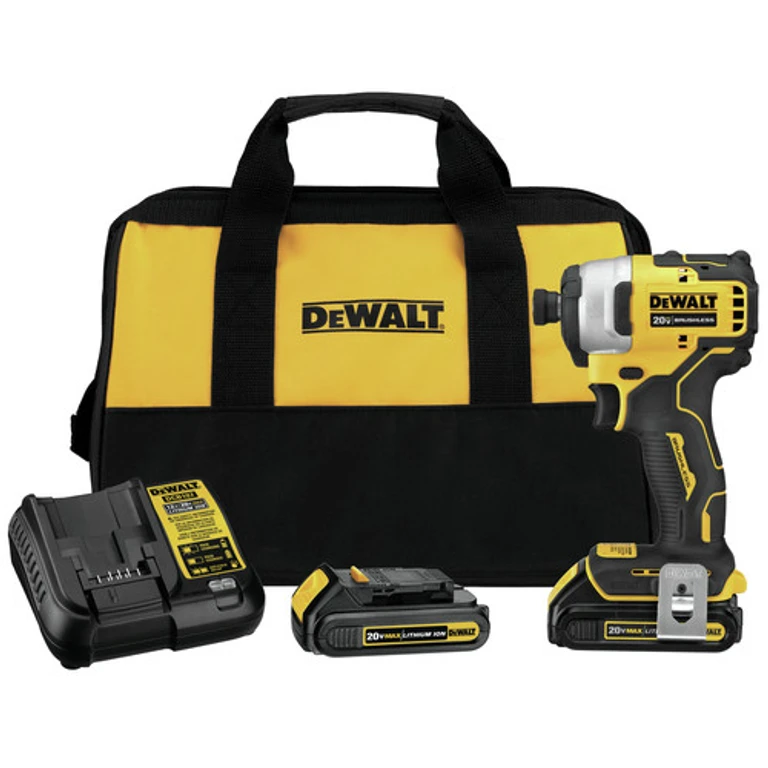 Factory Reconditioned Dewalt ATOMIC 20V MAX Brushless Lithium-Ion Compact 1/4 in. Cordless Impact Driver Kit (1.3 Ah)