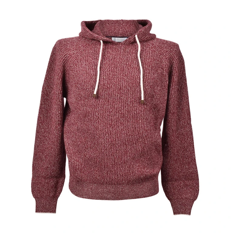 Red Cashmere Blend Knit Hoodie
